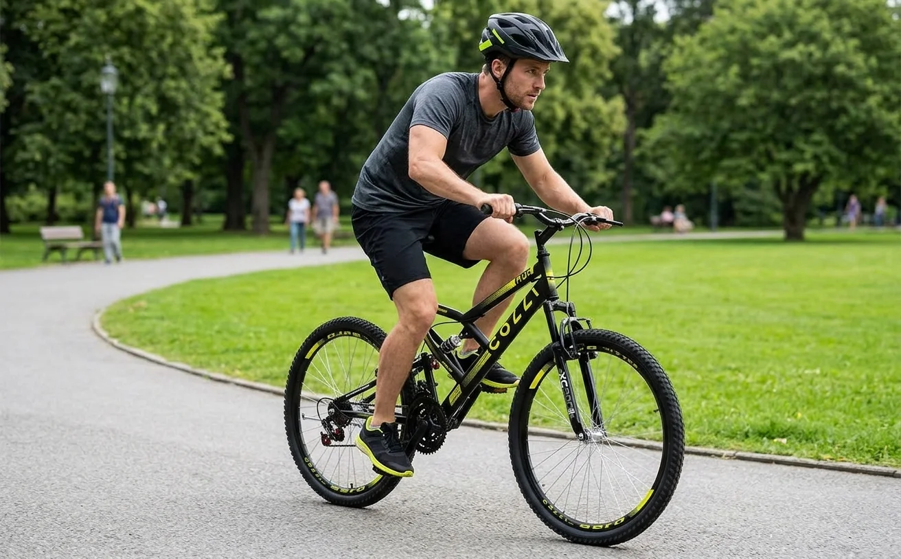 Homem andando em uma bicicleta Colli GPS