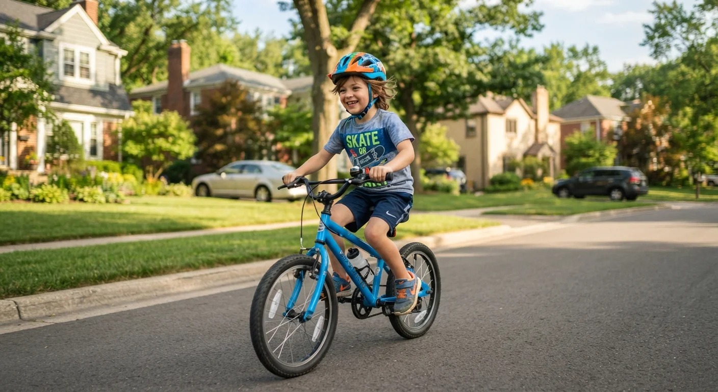 menino andando de bicicleta nova