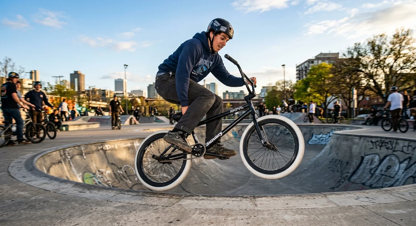 Jovem andando de bike bmx