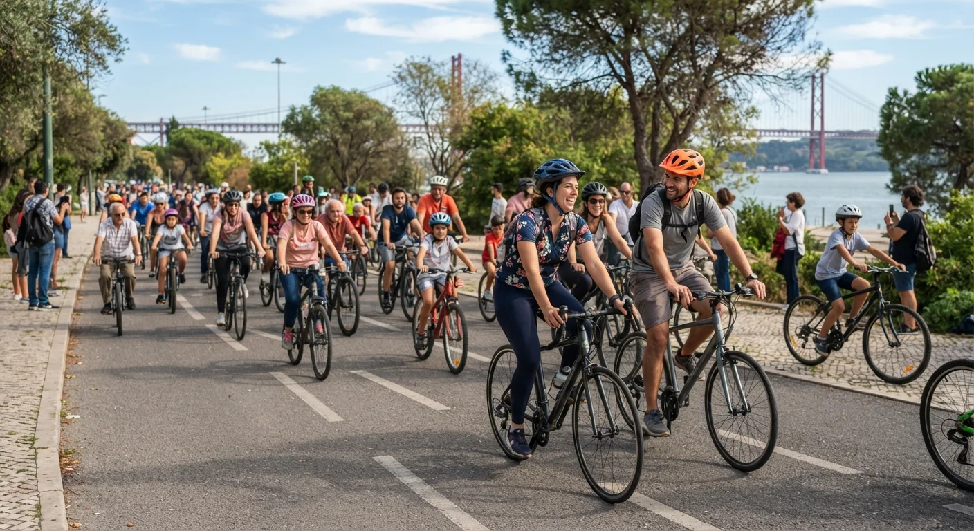grupo de cicilsta participando de um passeio ciclistico